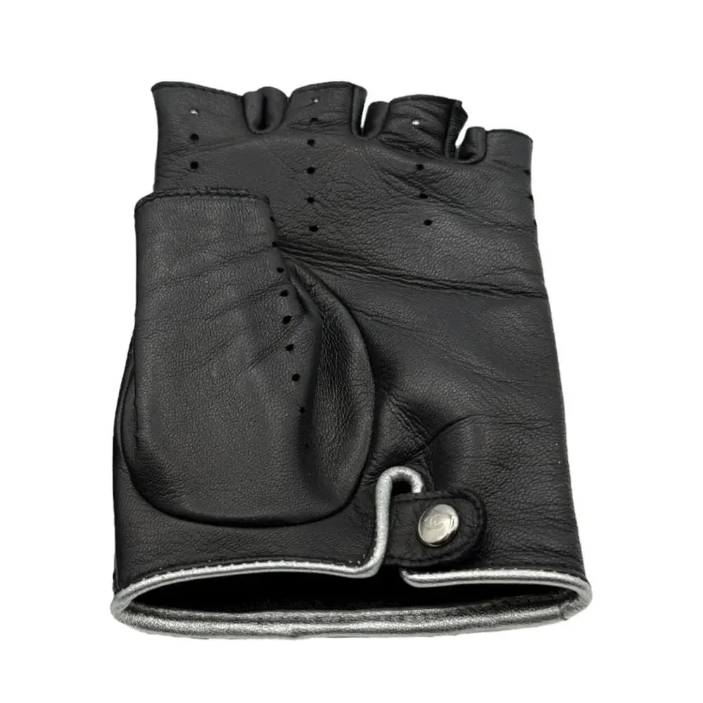 Chanel Quilted Lambskin Beaded CC Fingerless Gloves – Size 7½ – Rare!